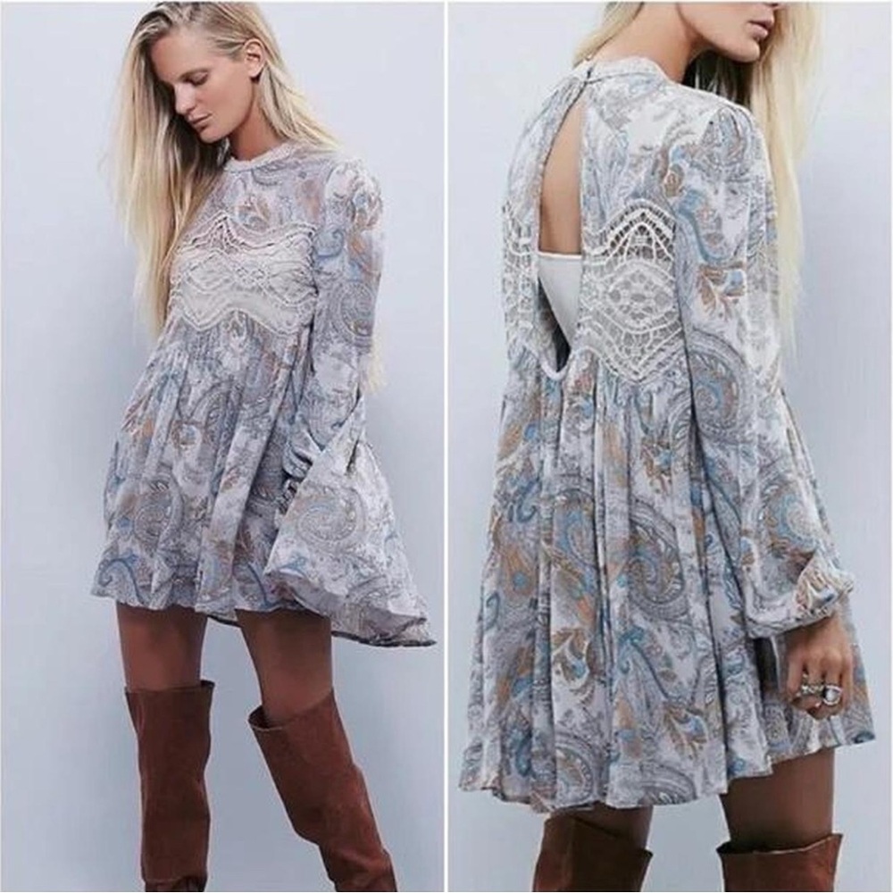 Free People Elegant Paisley Print Tunic